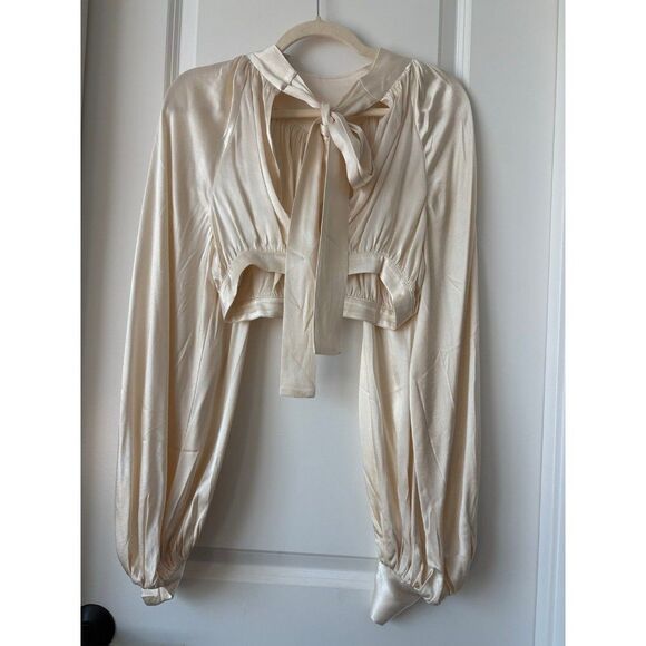 BRIDAL - Shona Joy La Lune High Neck Top Ivory Sz 4 NWT - Picture 6 of 6